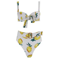 Alexandra Miro Bedruckter Stretch-Bikini Klein