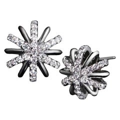 Alexandra Mor Diamond Platinum Signature Snowflake Earrings