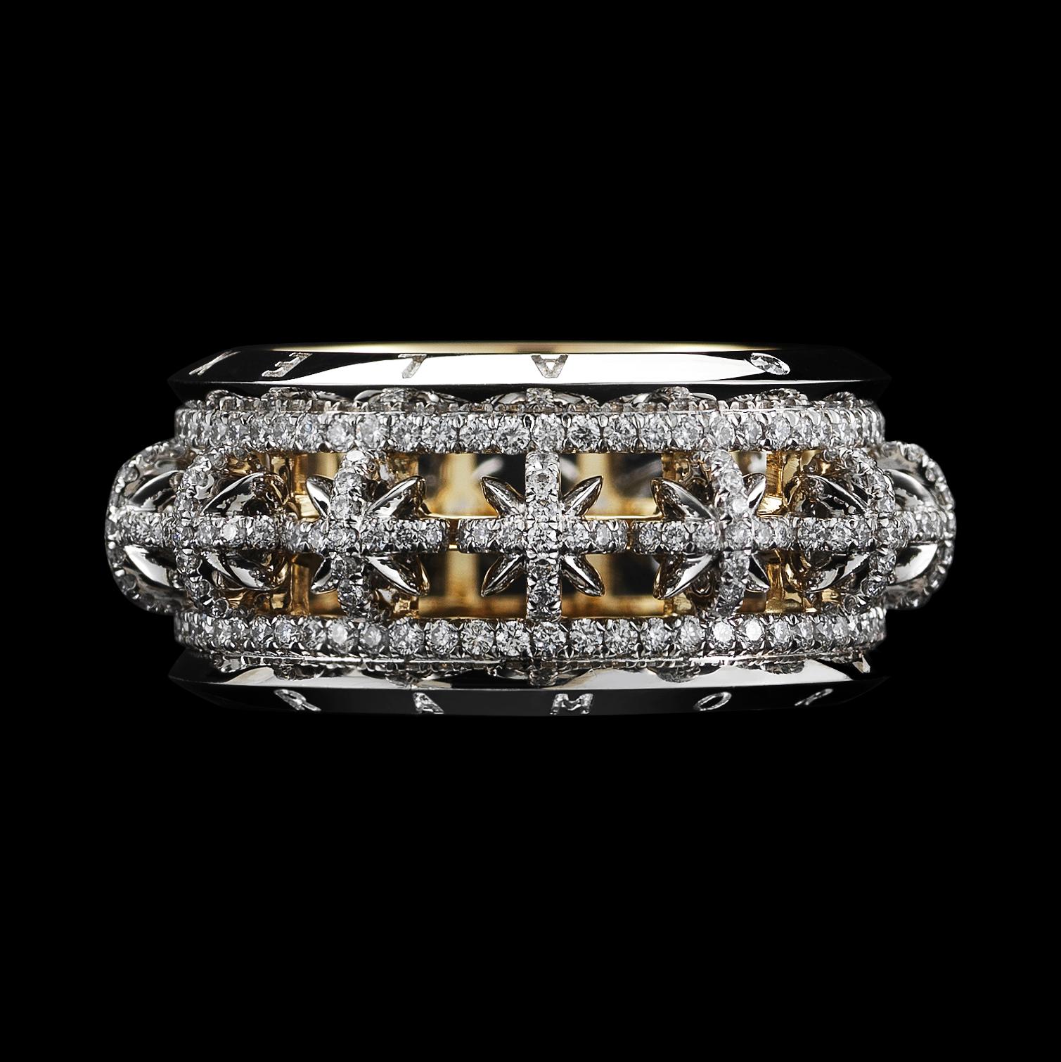 Alexandra Mor Narrow Diamond and Snowflake Eternity Band In New Condition For Sale In New York, NY