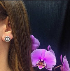 Alexandra Mor Round Diamond Studs with Diamond Earring Jackets