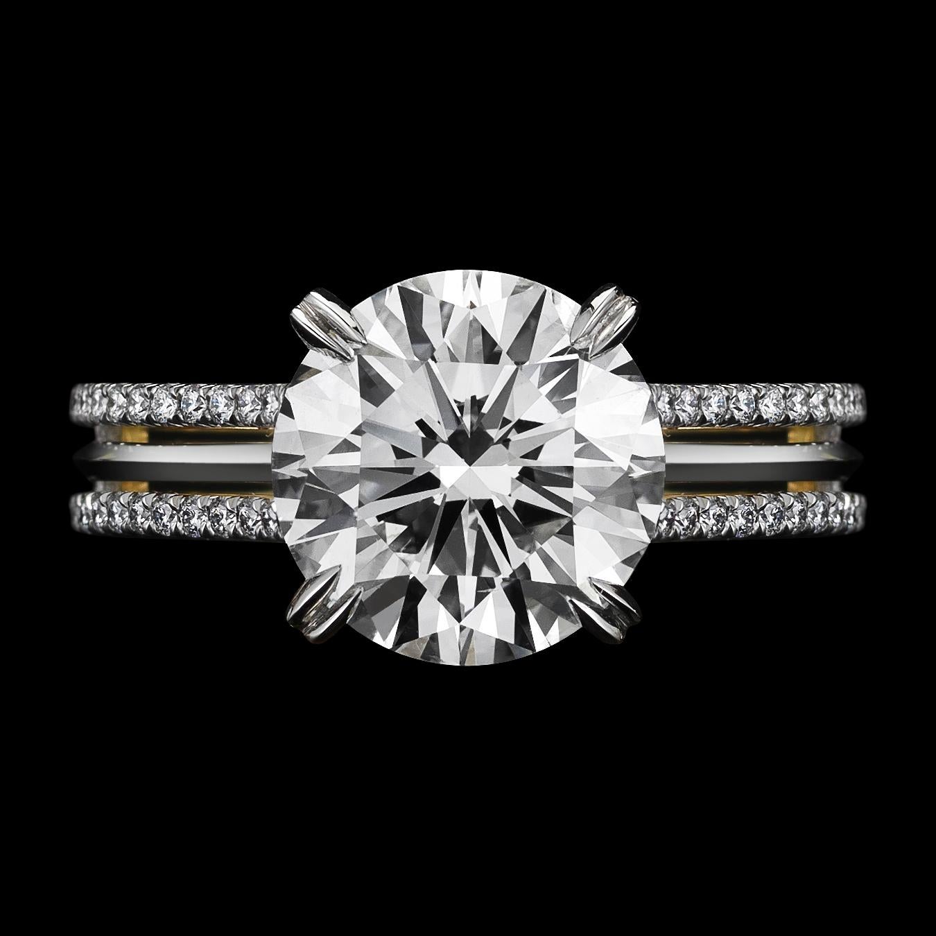 Contemporary Alexandra Mor Signature Brilliant-Cut 1.05 Carat Diamond Engagement Ring For Sale
