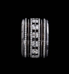 Alexandra Mor Wide Asscher-Cut Diamond Platinum Eternity Band Ring