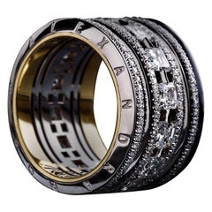 Alexandra Mor Wide Asscher-Cut Diamond Platinum Eternity Band Ring