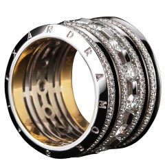 Alexandra Mor Wide Brilliant-Cut Diamond Platinum Eternity Band Ring L/E 2/50