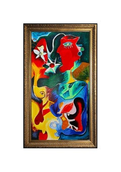 Alexandra Nechita Large Color Serigraph On Canvas Signed Vegetarian Thoughts Art
