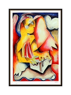 Alexandra Nechita Large Original Color Lithograph Signed Flashlight Heaven Art