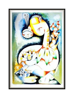 Alexandra Nechita Original Lithograph Signed My Torch Shall Guide Me Cubism Art