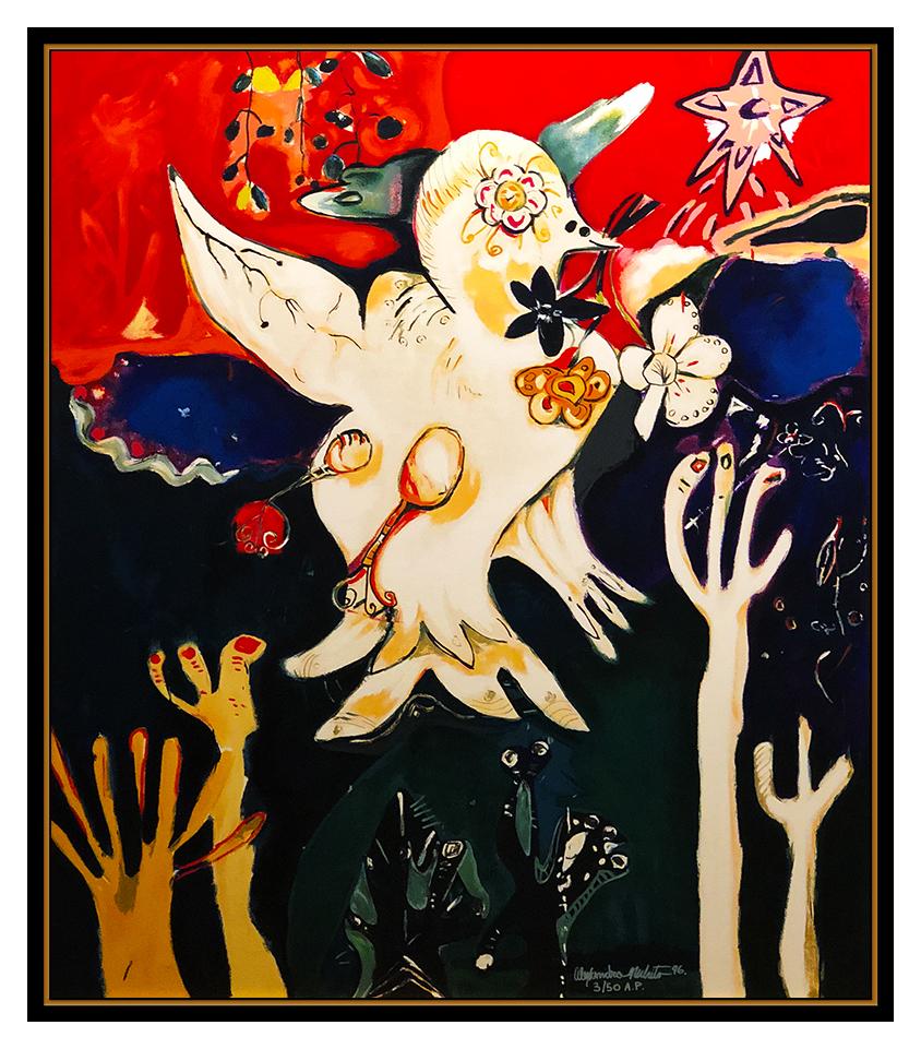 Alexandra Nechita Release The Peace Serigraph On Canvas Large Signed Artwork SBO For Sale 1