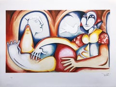 Sea Affairs Mykonos Island, Hand Signed Lithograph, Edition of 195, Cubist, 2008