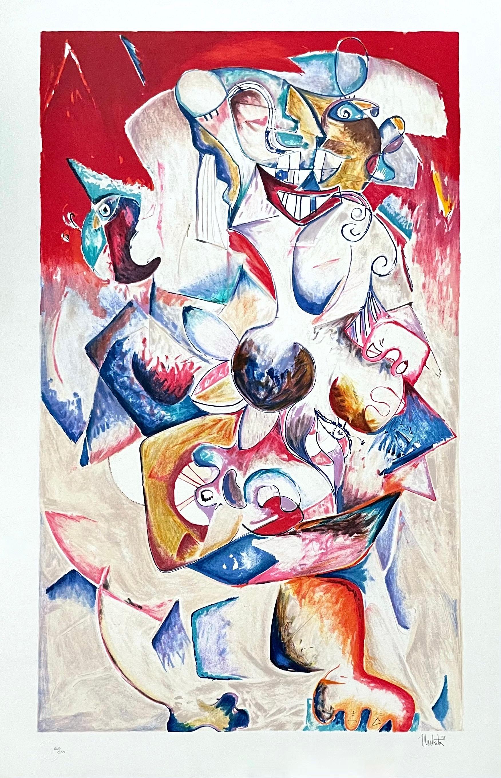 Artist: Alexandra Nechita (1985)
Title: Spring Love
Year: 1997
Edition: 205/250, plus proofs
Medium: Lithograph on Arches paper
Size: 36 x 25 inches
Condition: Excellent
Inscription: Signed and numbered by the artist.
Notes: Atelier Idem (formerly