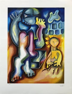Verano en San Tropez Impresión litográfica, estilo cubista, edición firmada de 99 ejemplares, 2010