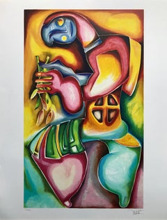 True Blue, Hand Signed Lithograph, Edition of 195, Cubist, 2008