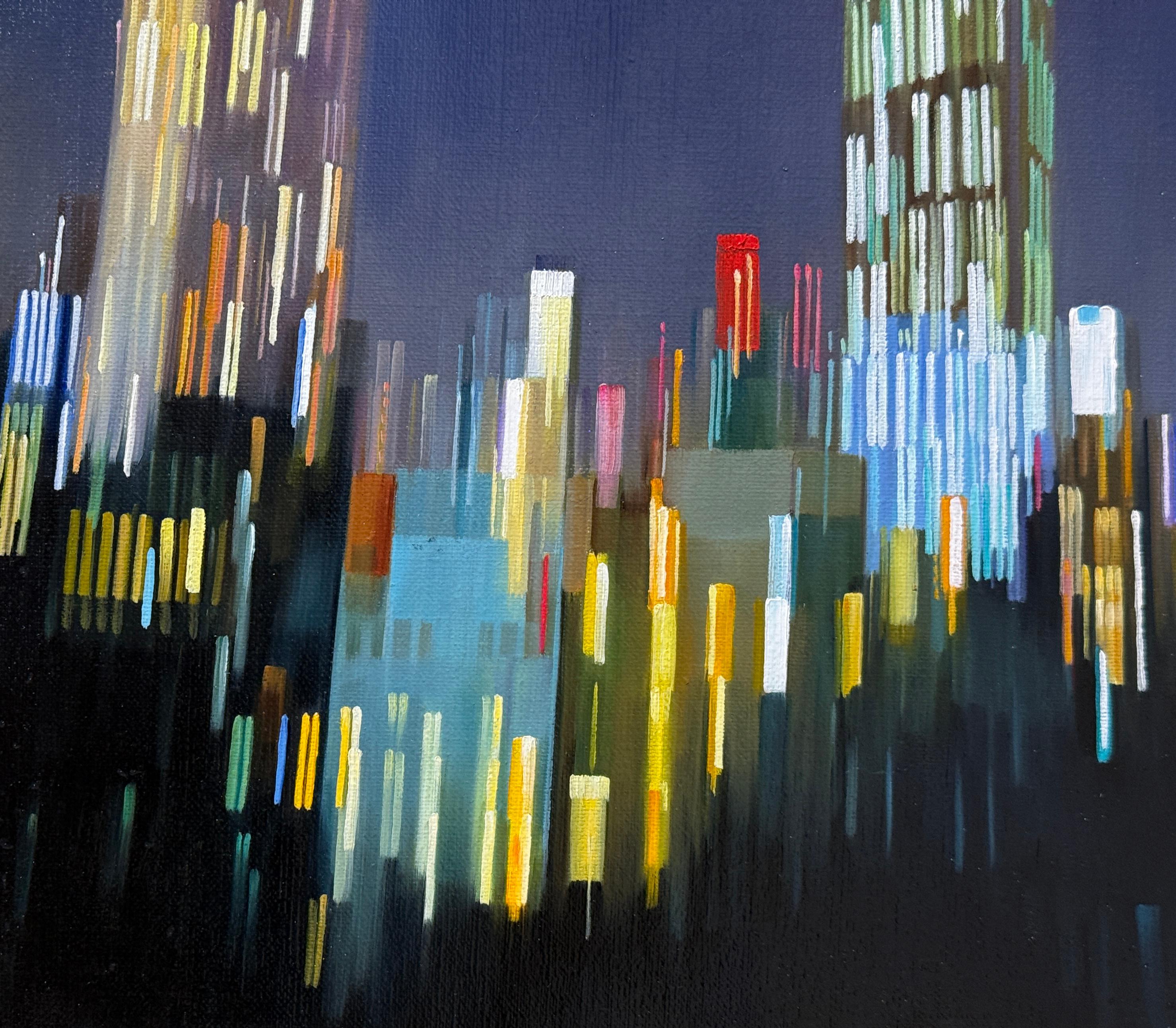 ASCENDING LINES - Paesaggio urbano / Realismo / NYC / New York City / Chrysler Building - Landscape Painting Nero di Alexandra Pacula