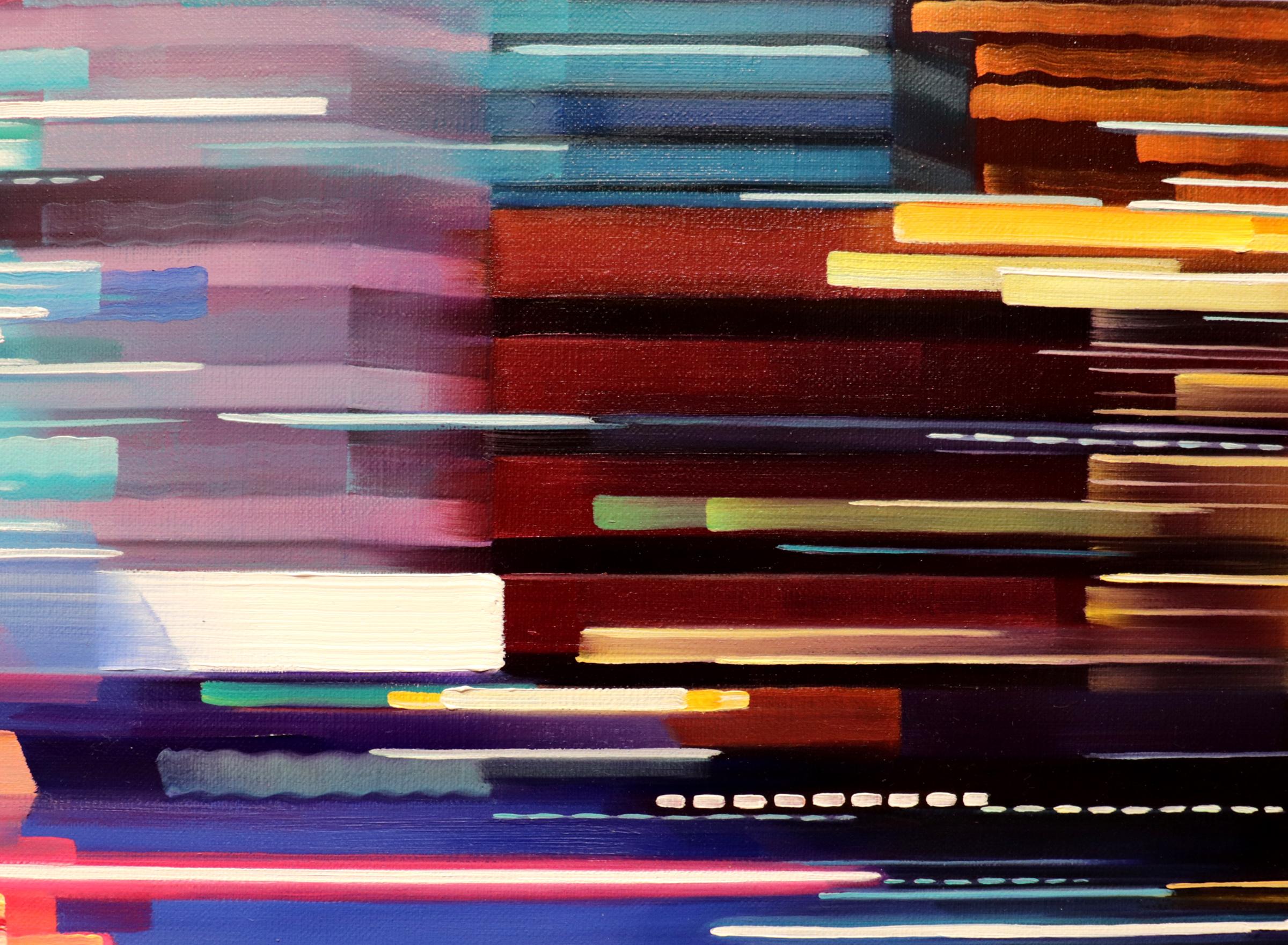 BLUR 2, BLUR TRANSIENTE - Realismo - Paisaje urbano - Luces en movimiento - Painting Contemporáneo de Alexandra Pacula