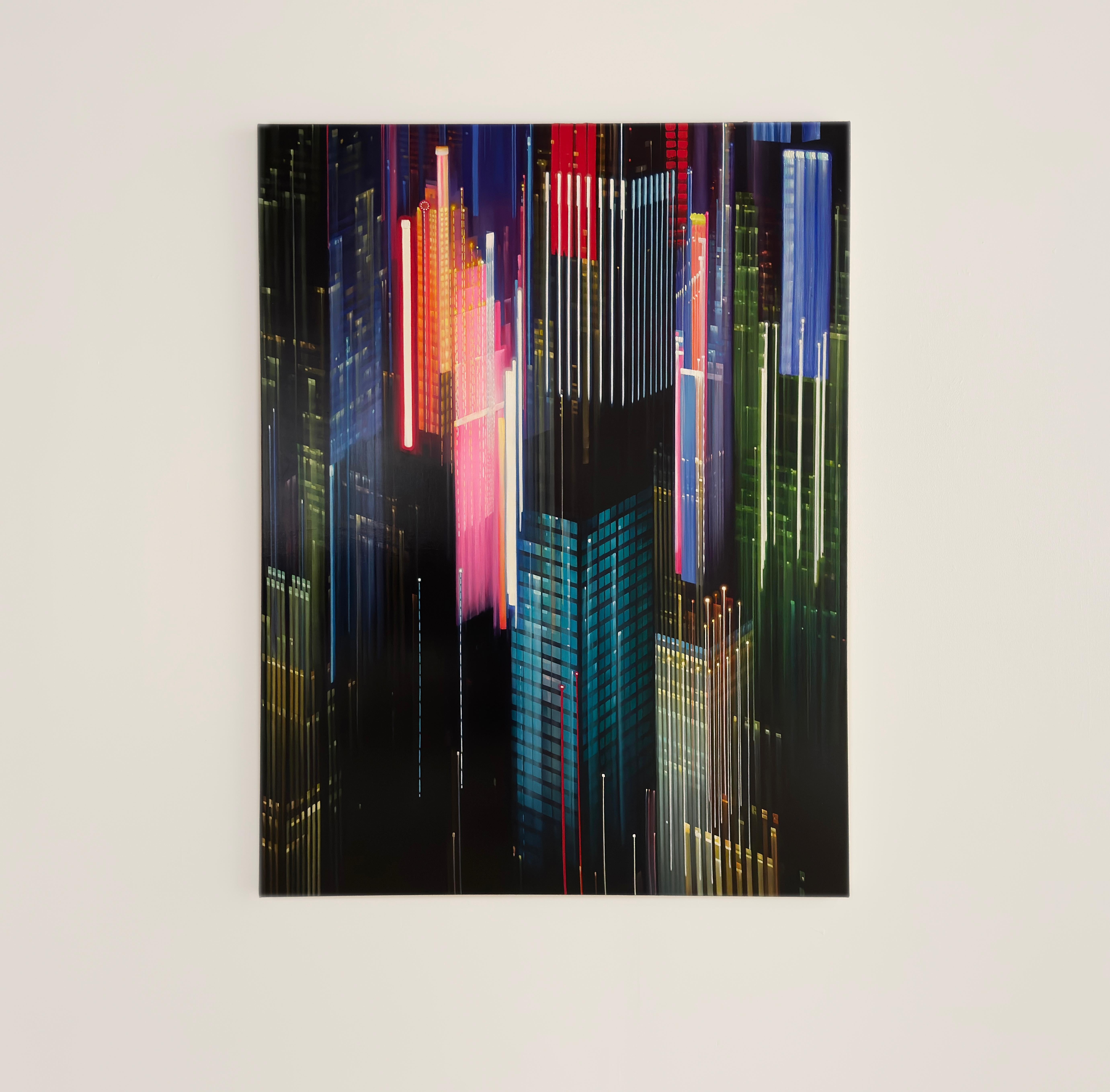 CAMINOS ELÉCTRICOS - Realismo contemporáneo / Paisaje urbano / Luces - Painting Contemporáneo de Alexandra Pacula