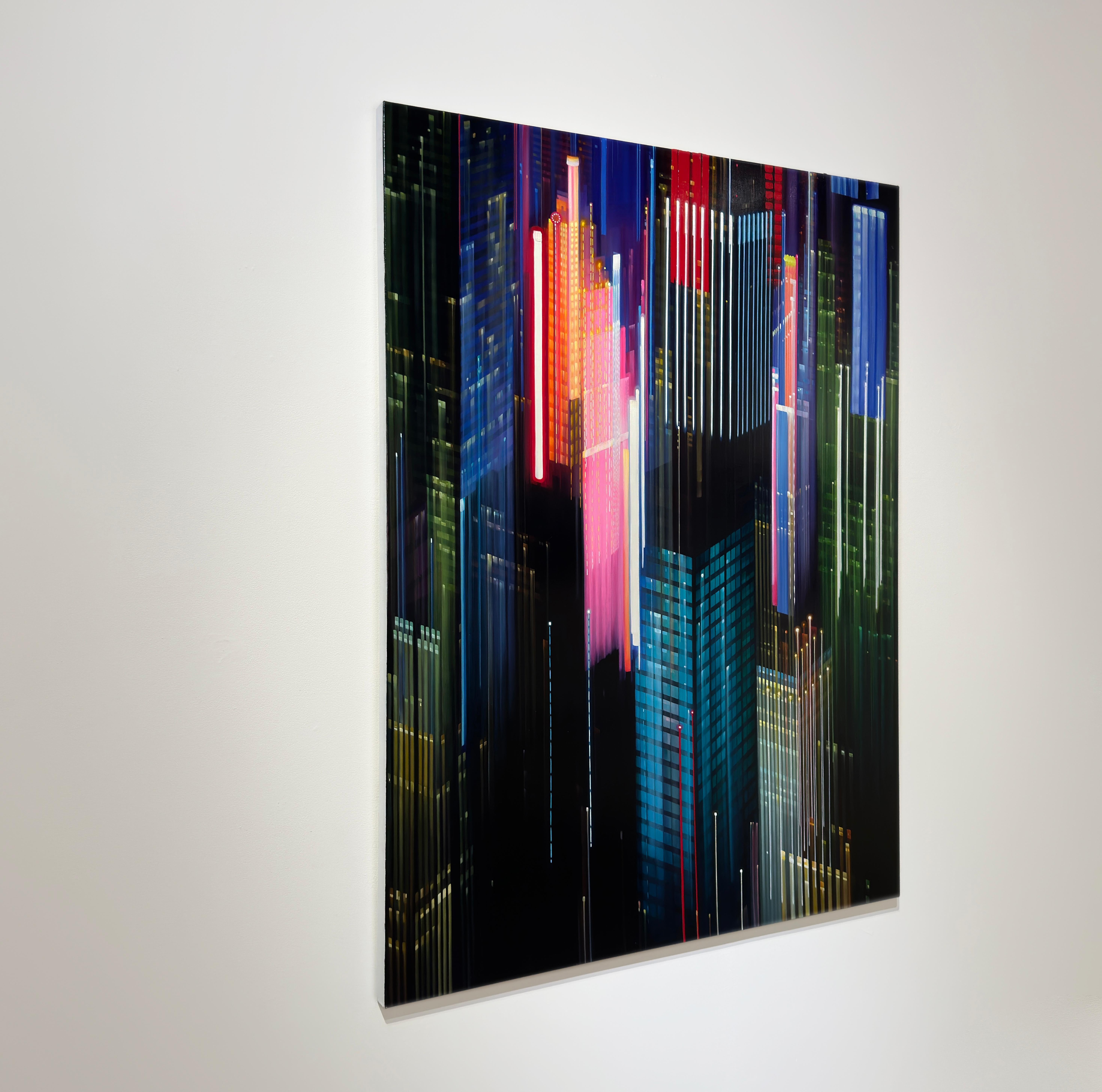 ELECTRIC TRAILS - Contemporary Realism / Cityscape / Lights For Sale 1
