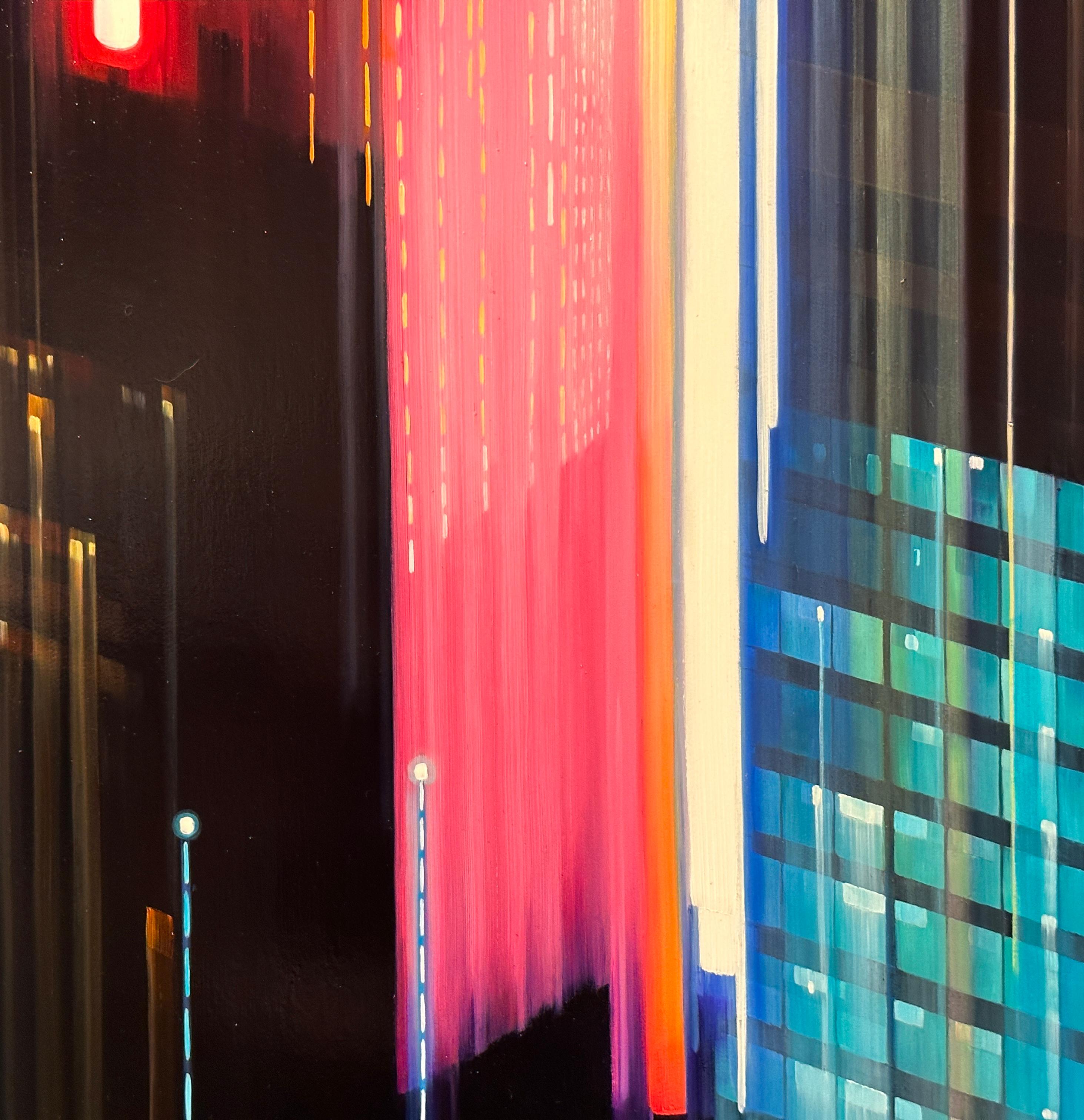 ELECTRIC TRAILS - Contemporary Realism / Cityscape / Lights For Sale 2