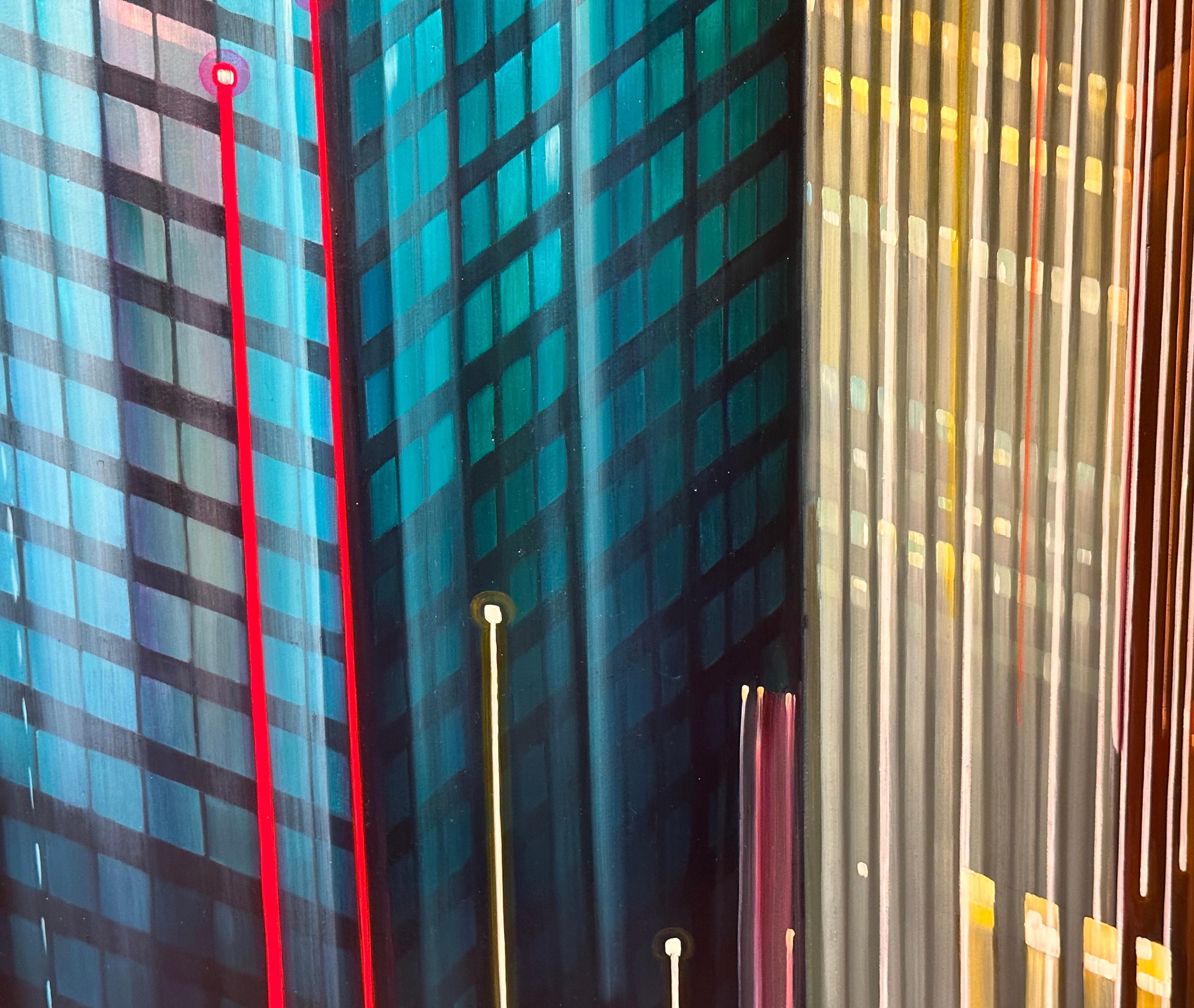 ELECTRIC TRAILS - Contemporary Realism / Cityscape / Lights For Sale 5