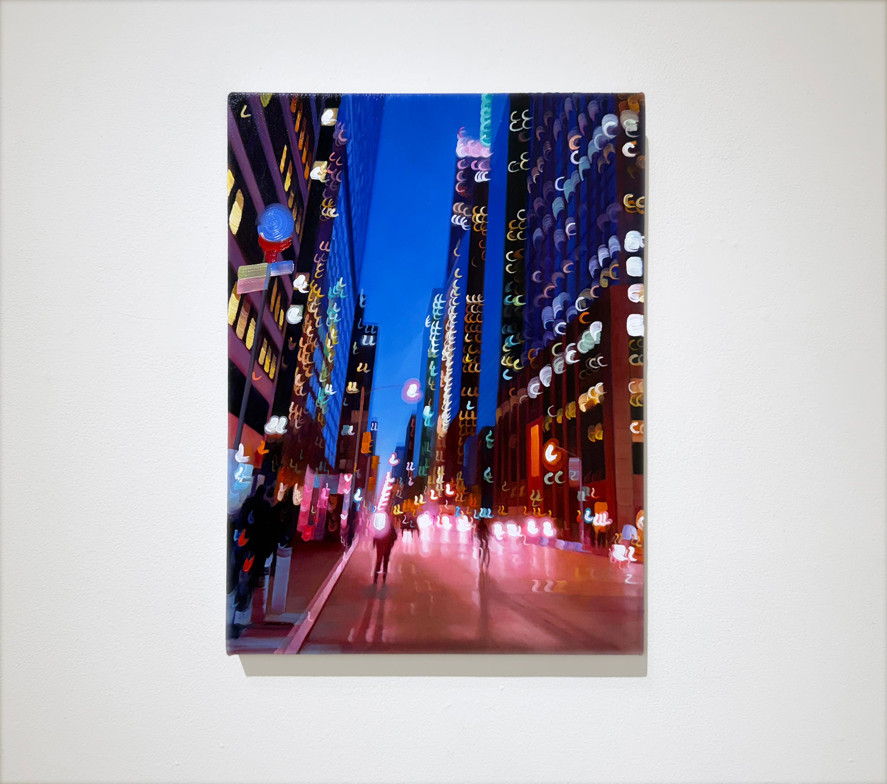 EVENING GLOW - New York City / Realism / Cityscape / Small Works - Painting by Alexandra Pacula