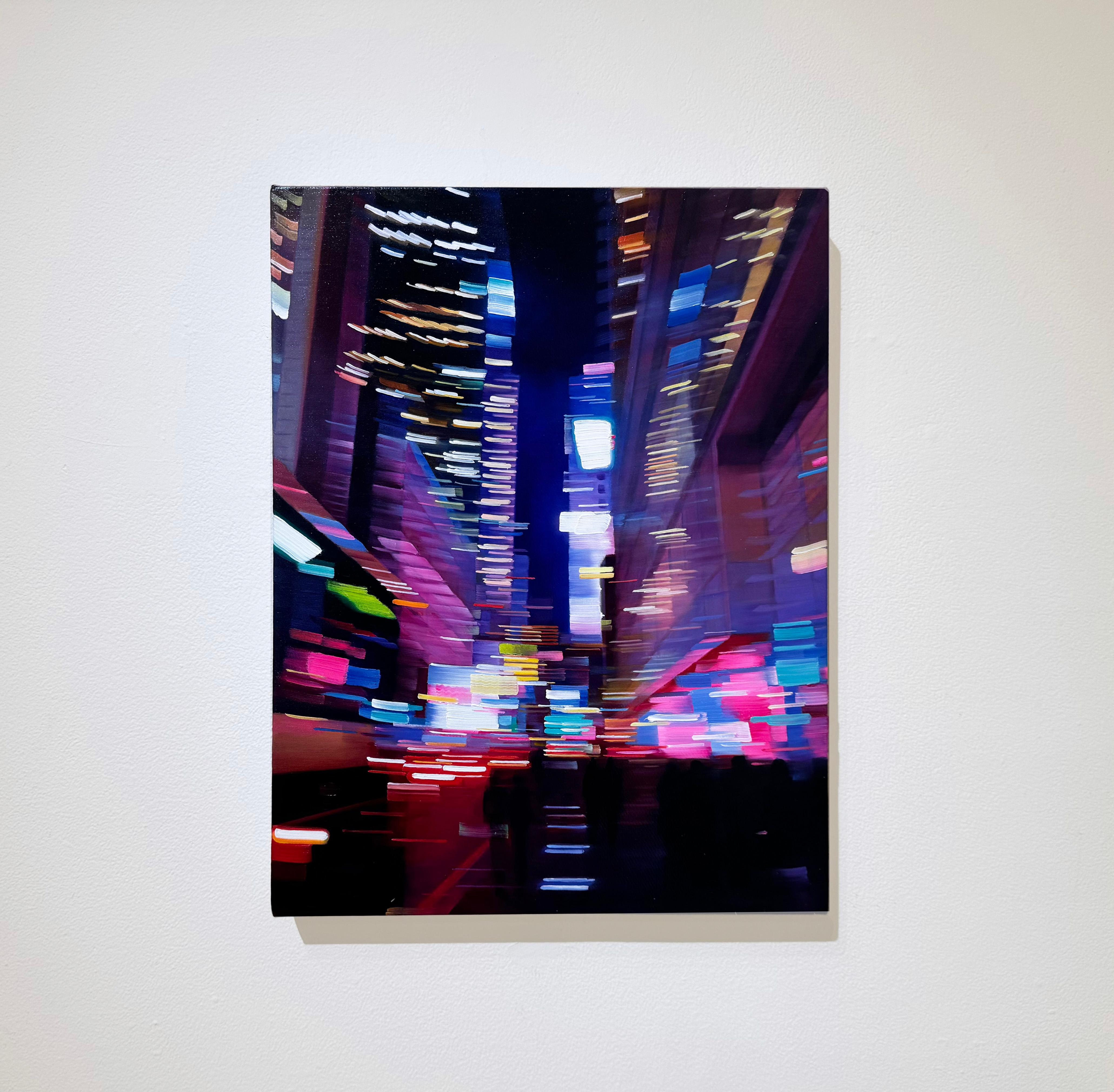 NEON BLOOM - Realism / Cityscape / New York City - Painting by Alexandra Pacula