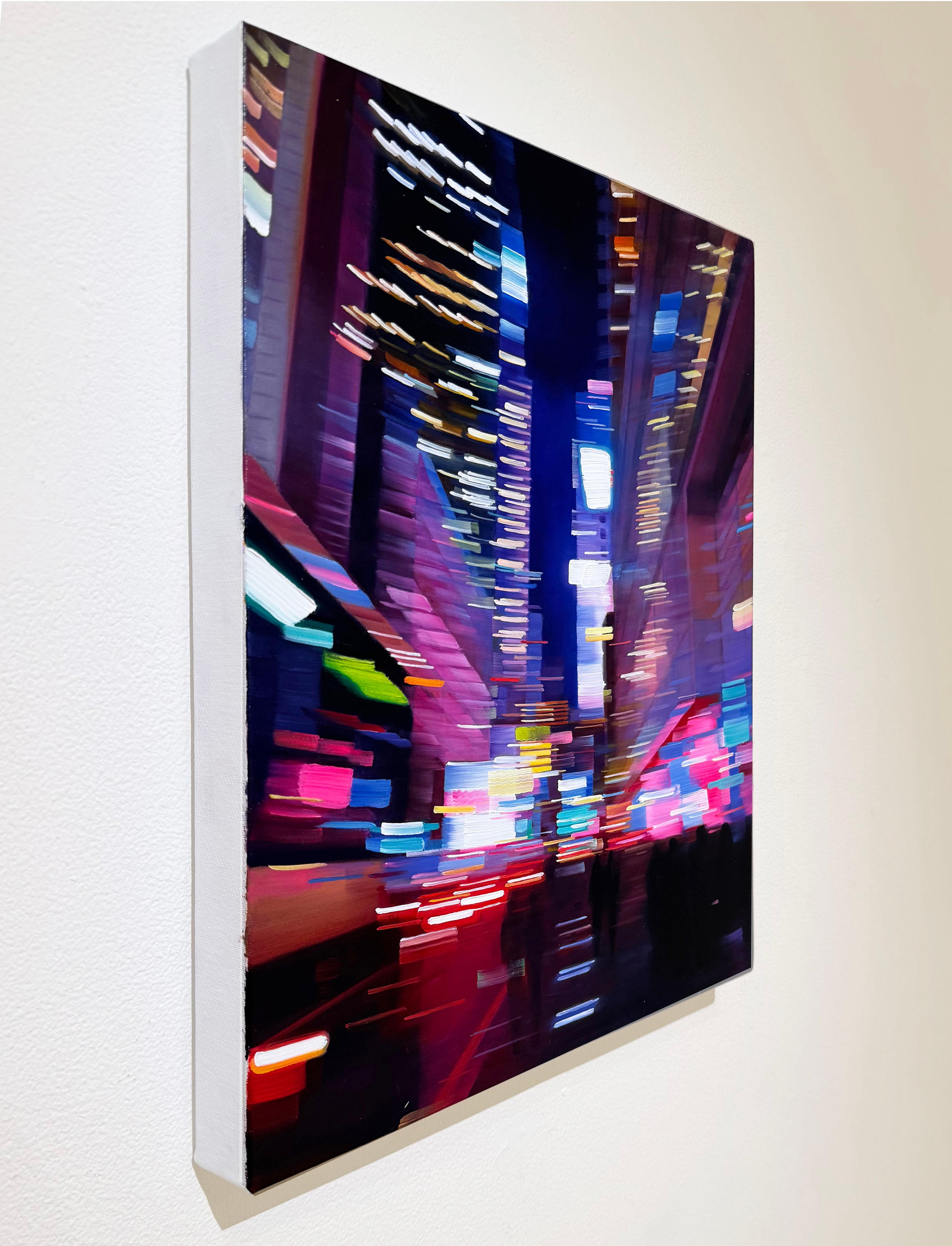 NEON BLOOM - Realism / Cityscape / New York City - Contemporary Painting by Alexandra Pacula