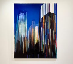 Rapid Rise Oil Painting, Contemporary Cityscape, Realism, 64x48 in