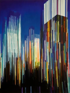 Rapid Rise Oil Painting, Contemporary Cityscape, Realism, 64x48 in