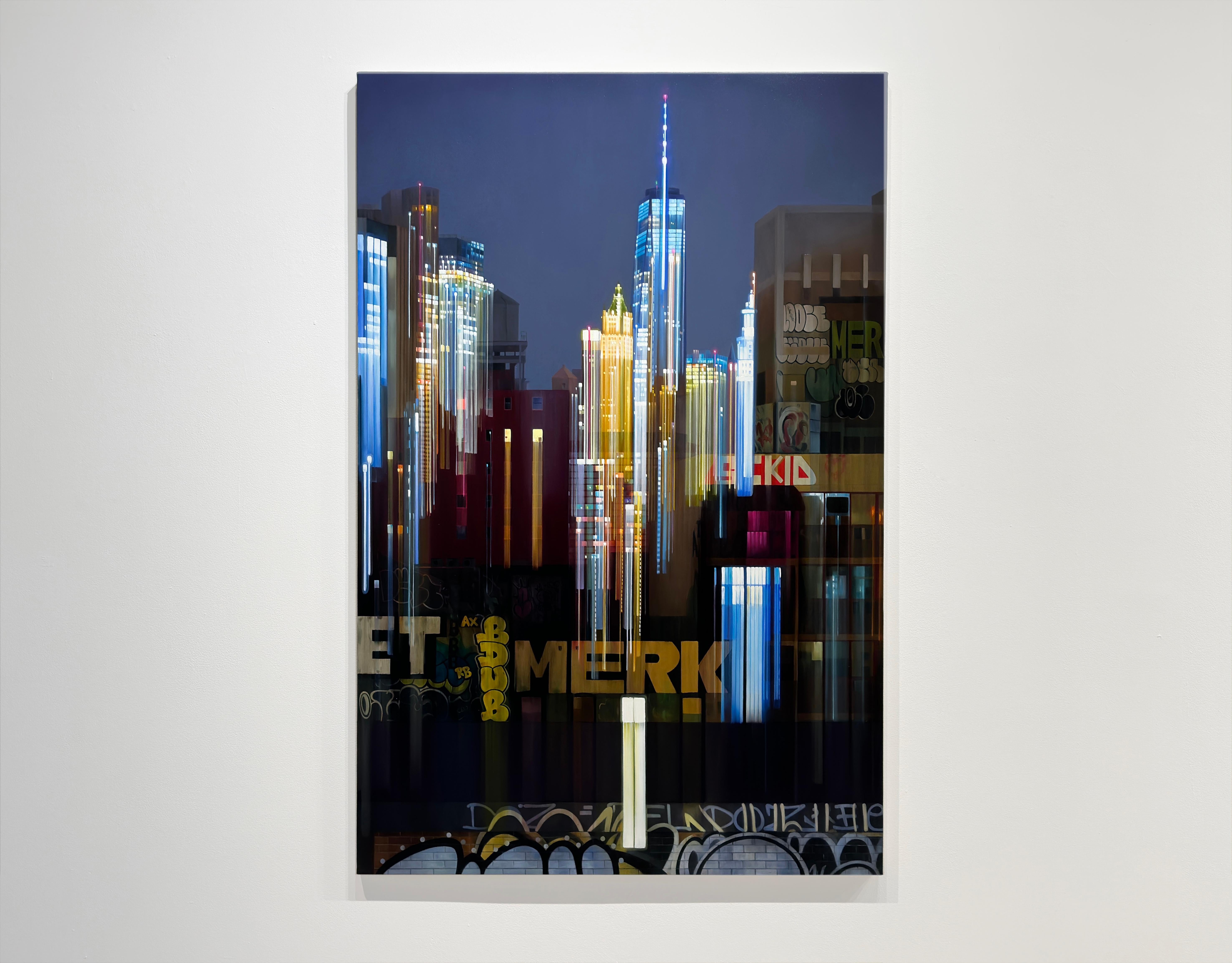 STREET GLYPHS - Realismus / Contemporary / Stadtansichten / NYC – Painting von Alexandra Pacula