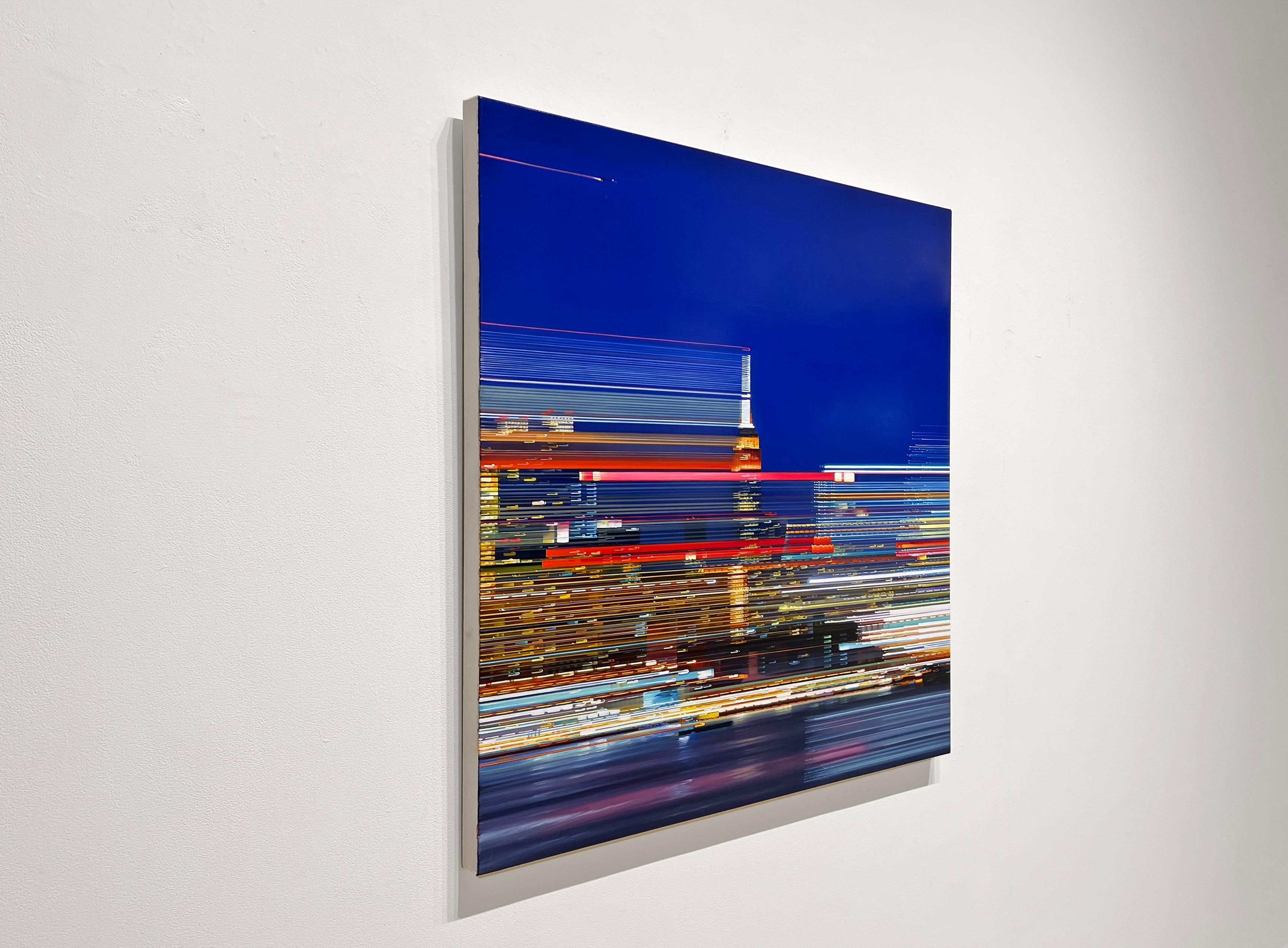 VIBRANT CITY - Paysage urbain contemporain / NYC at Night / Réalisme - Contemporain Painting par Alexandra Pacula
