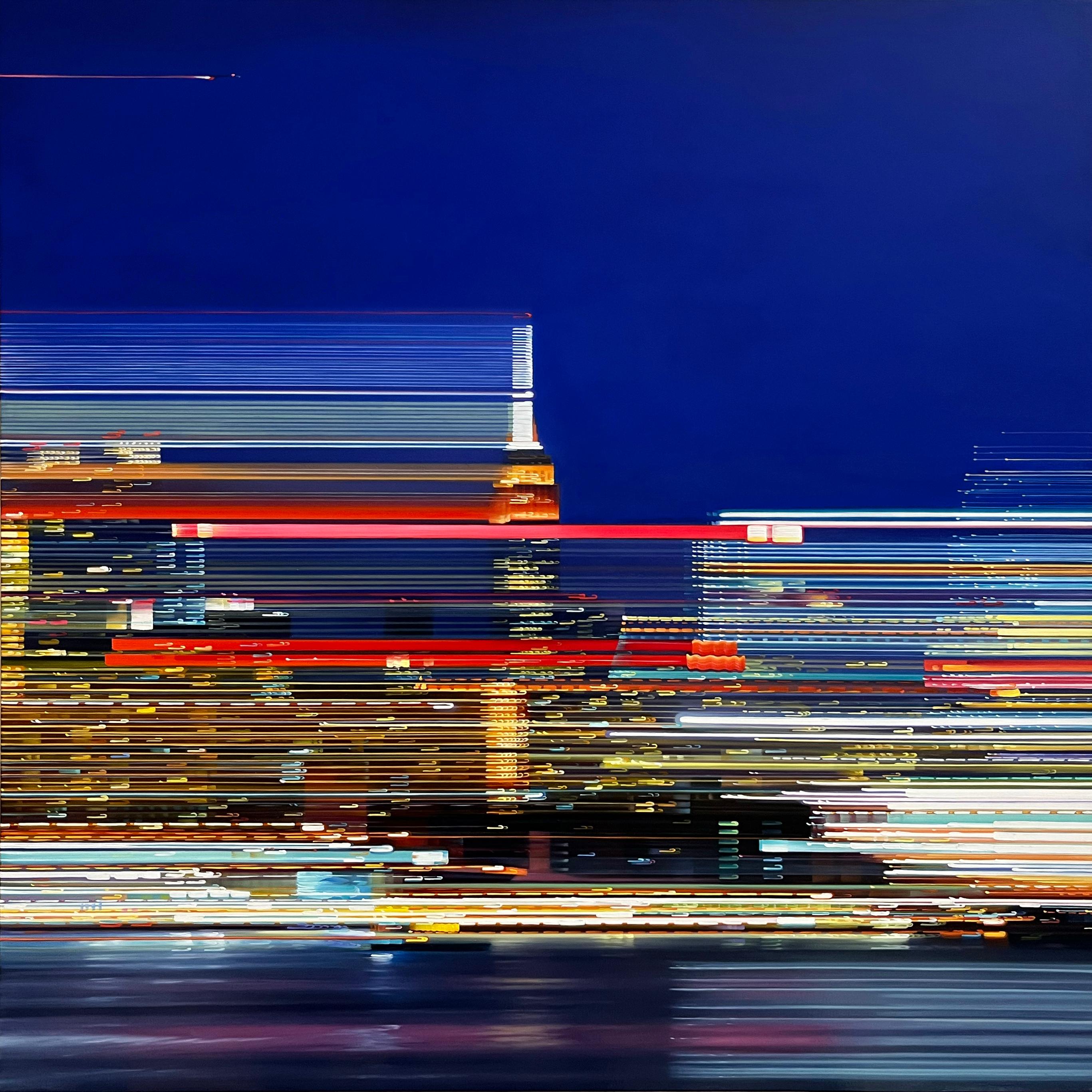Alexandra Pacula Landscape Painting - VIBRANT CITY - Contemporary Cityscape / NYC at Night / Realism