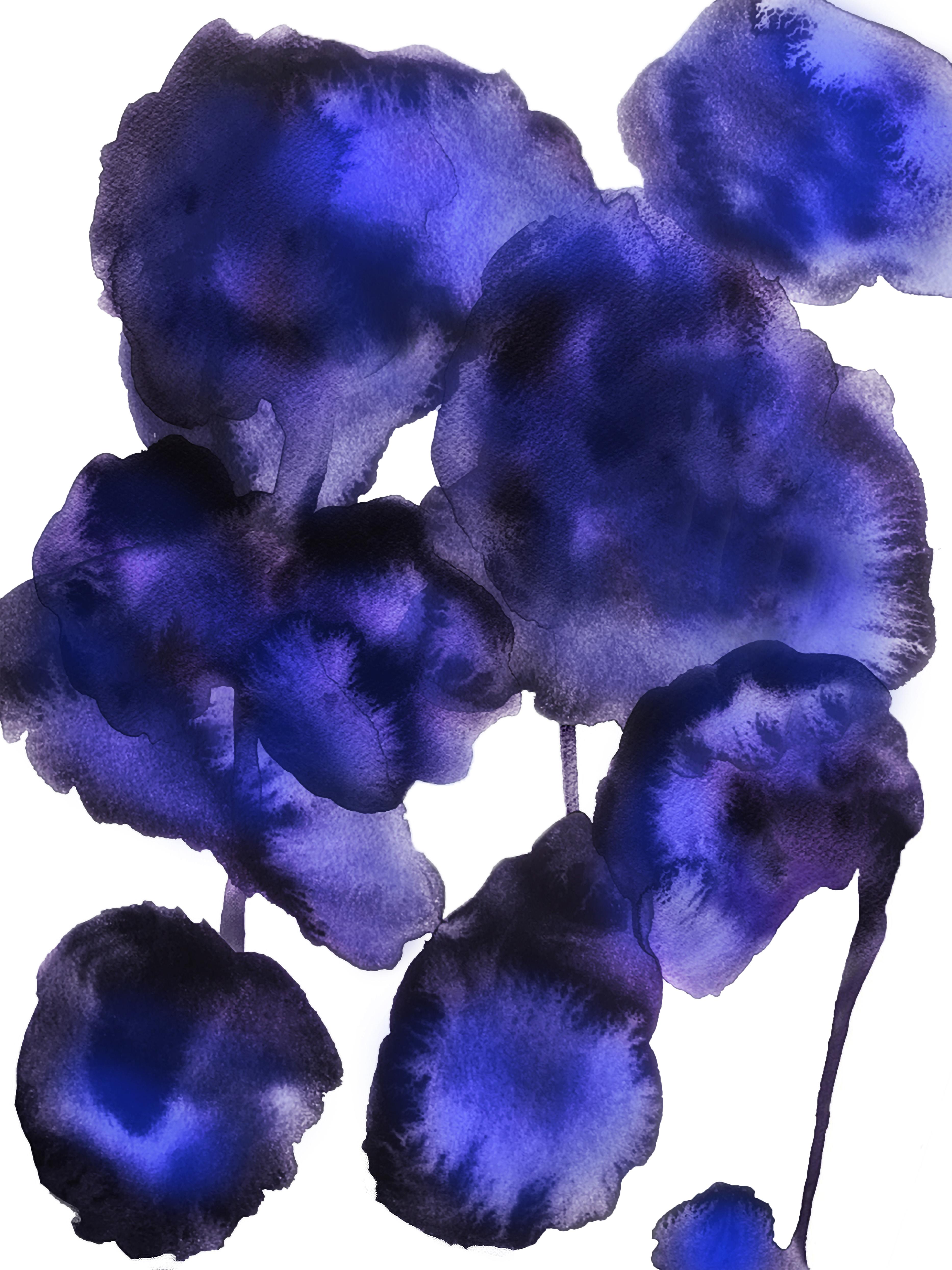 Blue Flowers 2 - Print by Alexandra Penney