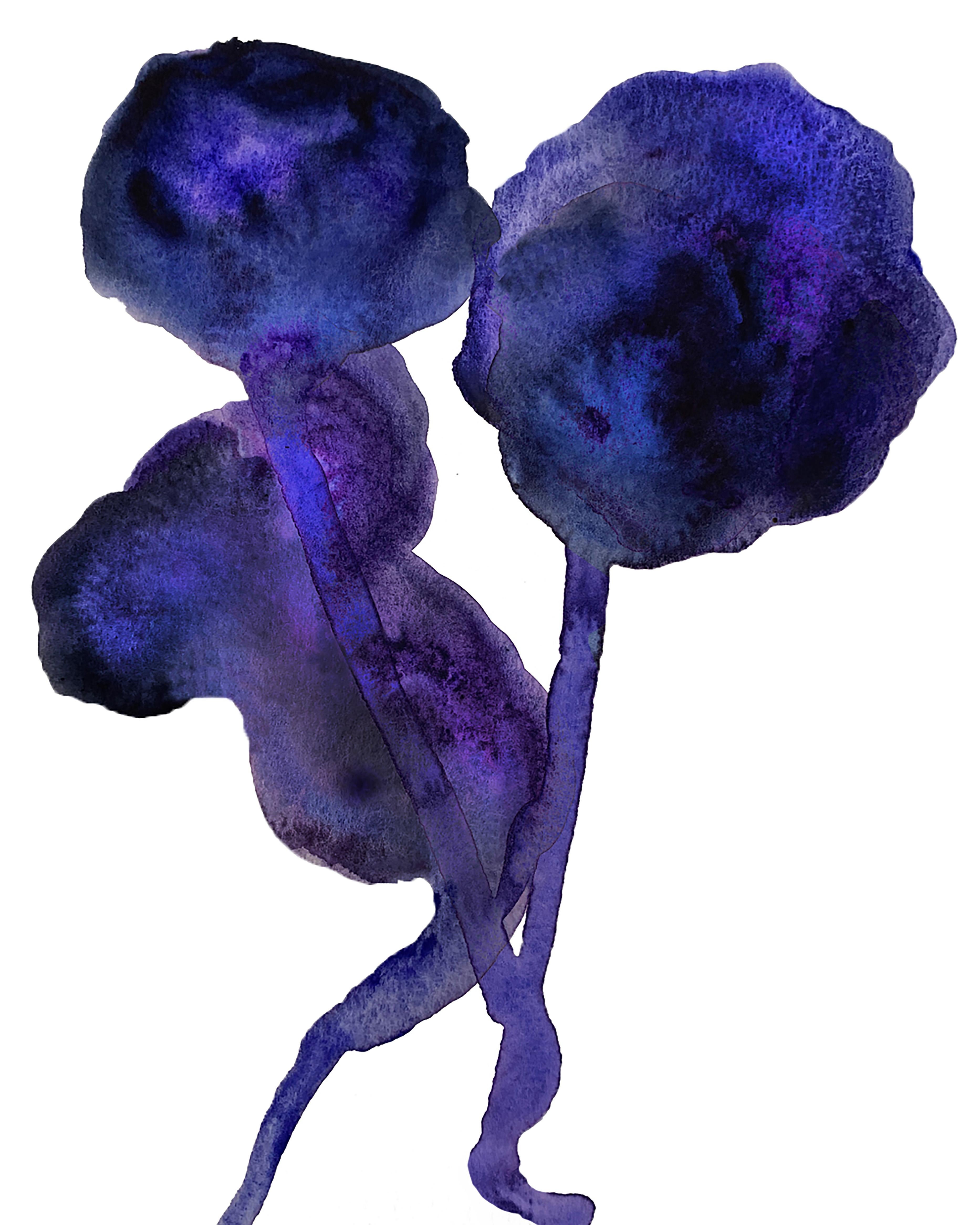 Blue Flowers 3 - Print by Alexandra Penney