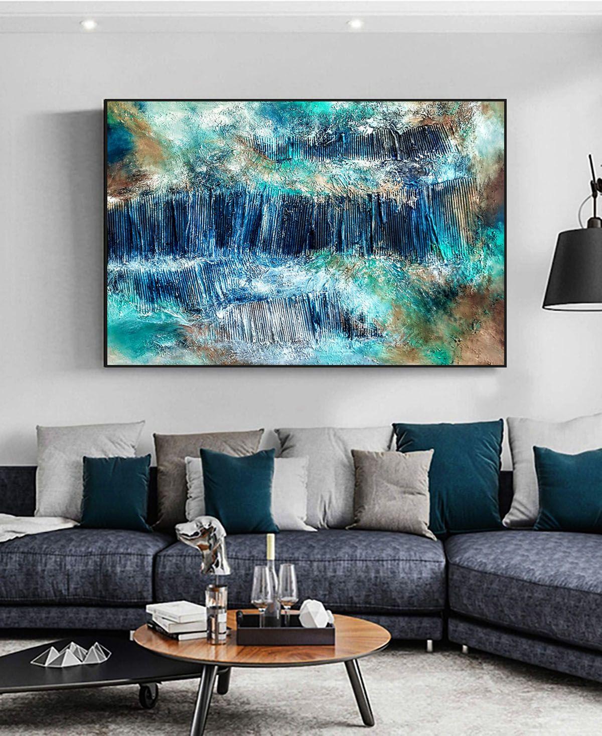 Acrilico su tela, Texture, 100x150x2cm  Viene spedito pronto per essere appeso  Medium: Colori acrilici di alta qualità, vernice ad alta brillantezza,  Questo quadro è realizzato su una tela di alta qualità avvolta in una galleria senza punti
