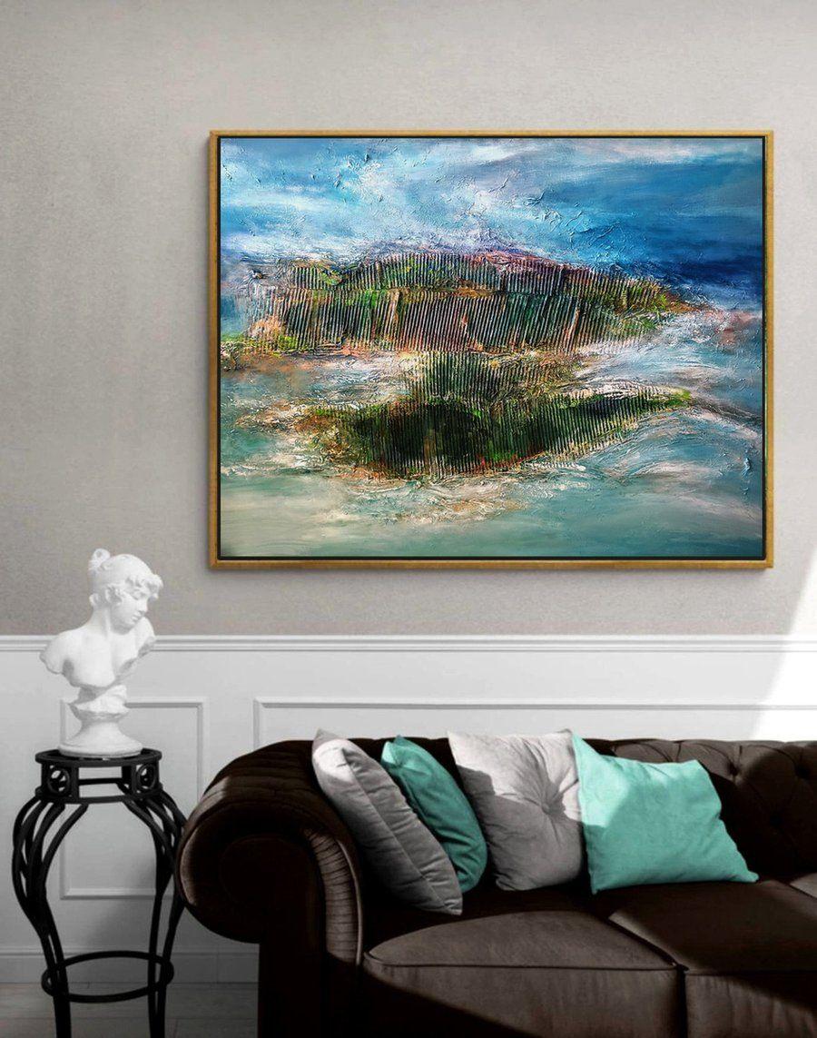 Bleu dans le ciel bleu, Technique mixte sur toile en vente 1