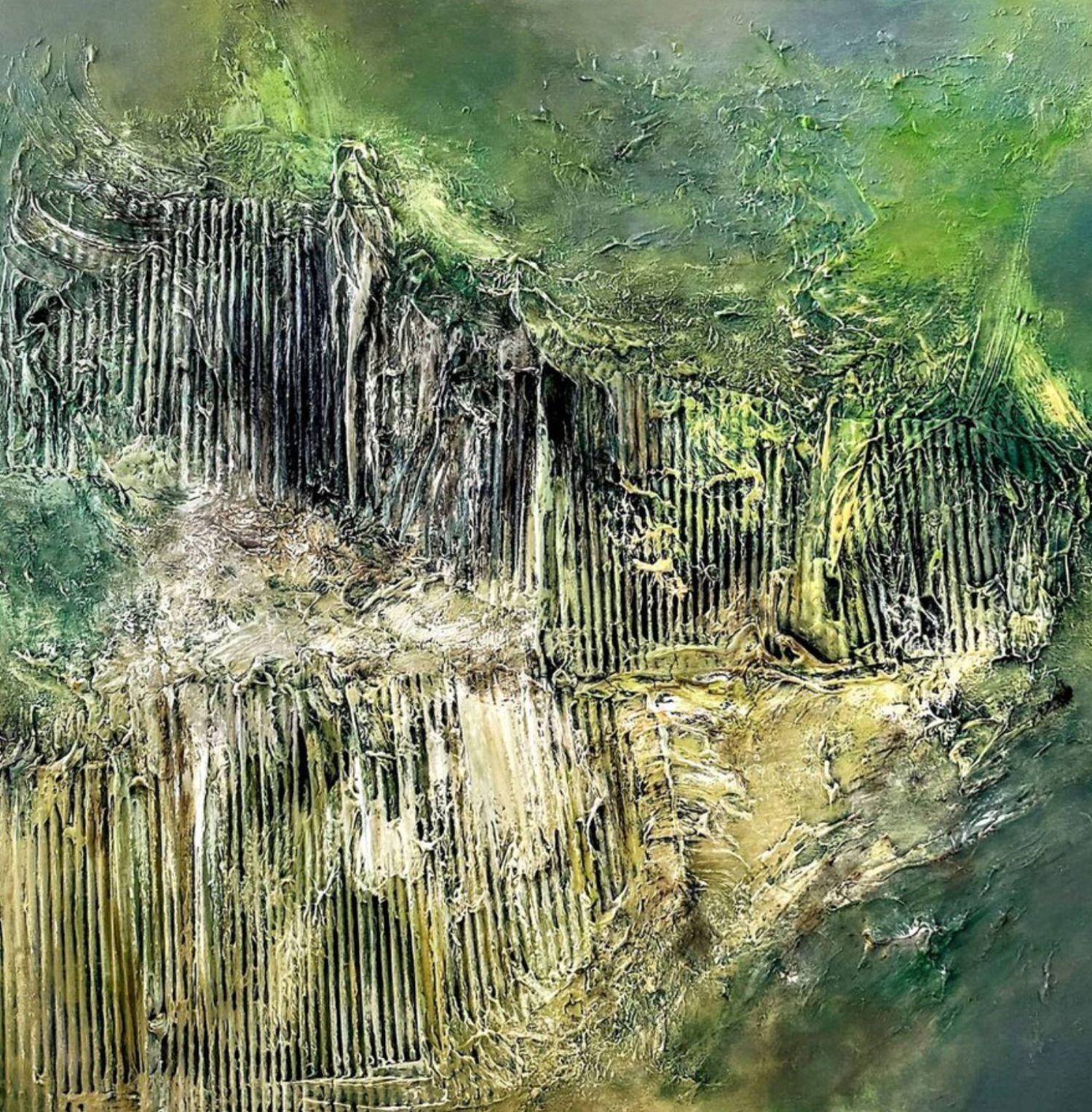 Energía verde, Técnica mixta sobre lienzo - Mixed Media Art de Alexandra Petropoulou