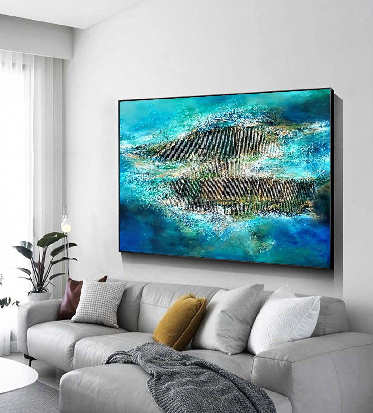 ISOLA DI KEFALONIA, Tecnica mista su tela - Mixed Media Art Espressionismo astratto di Alexandra Petropoulou