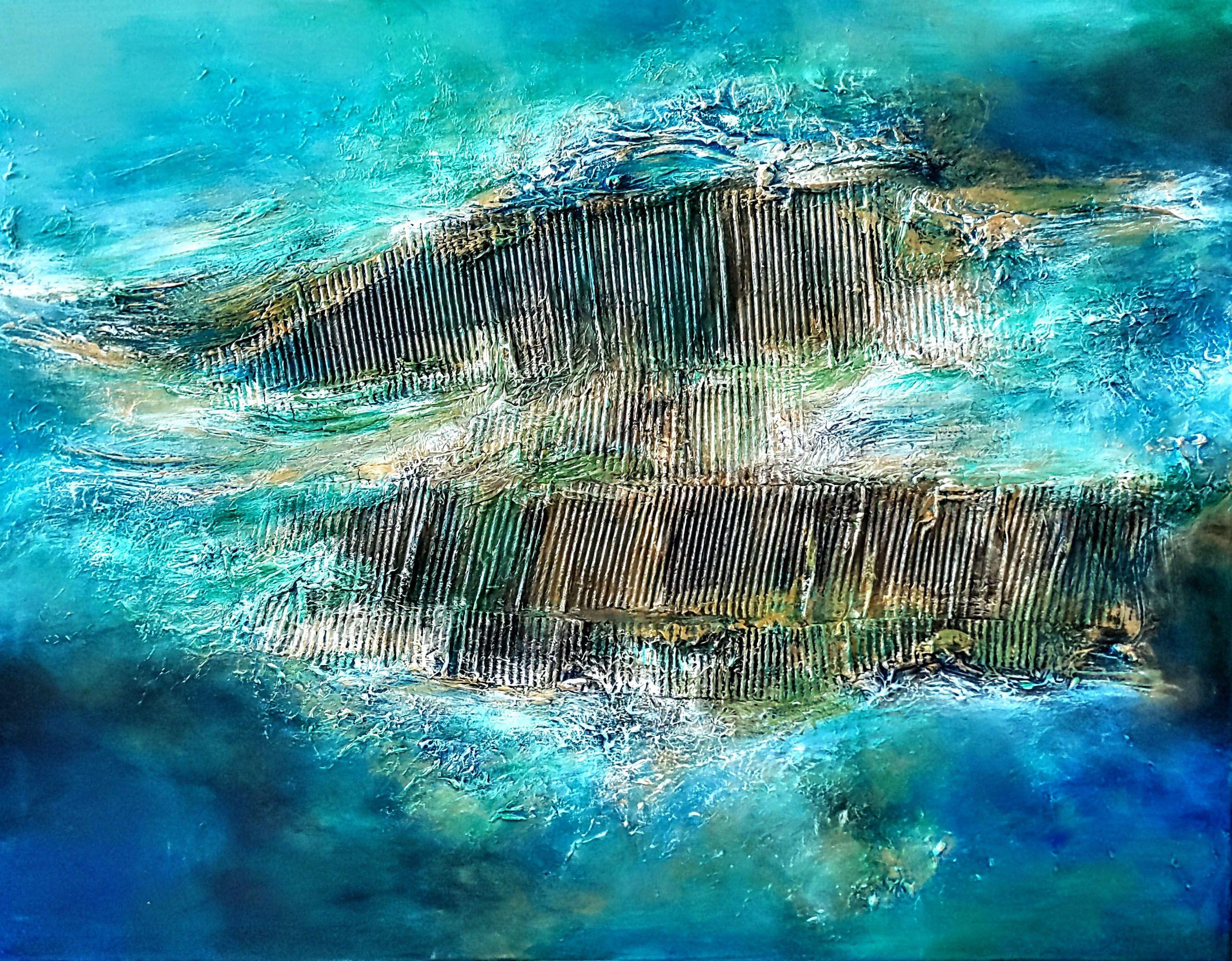 ISOLA DI KEFALONIA, Tecnica mista su tela - Mixed Media Art di Alexandra Petropoulou