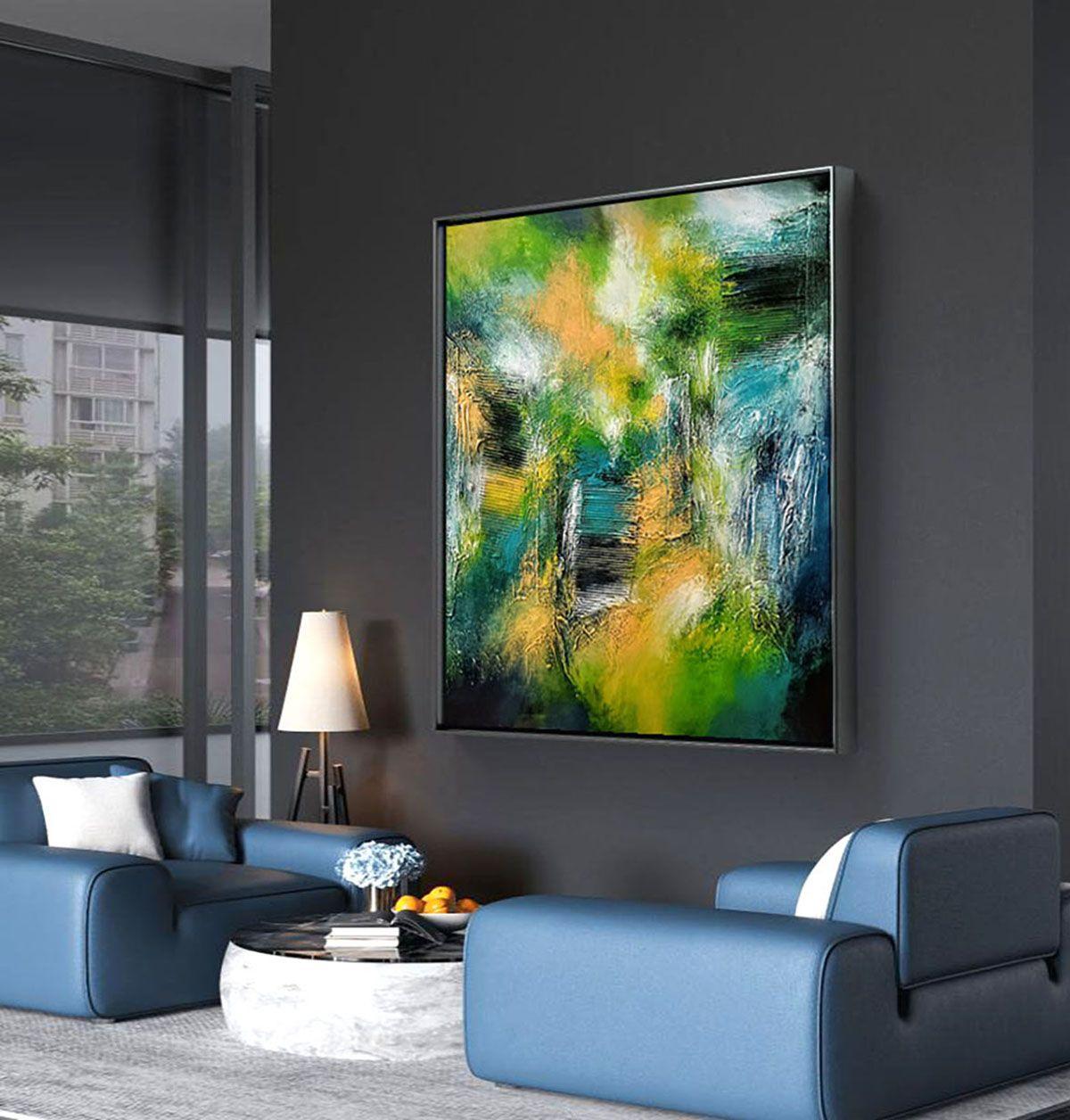 Ringiovanimento primaverile, tecnica mista su tela - Mixed Media Art Astratto di Alexandra Petropoulou