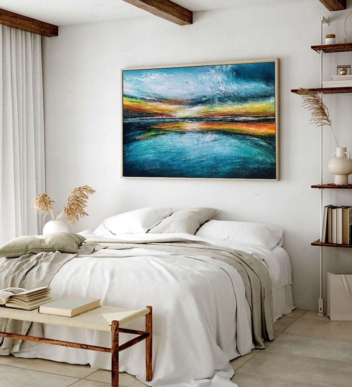 Puesta de sol en Grecia, Pintura, Acrílico sobre lienzo - Painting Expresionismo abstracto de Alexandra Petropoulou