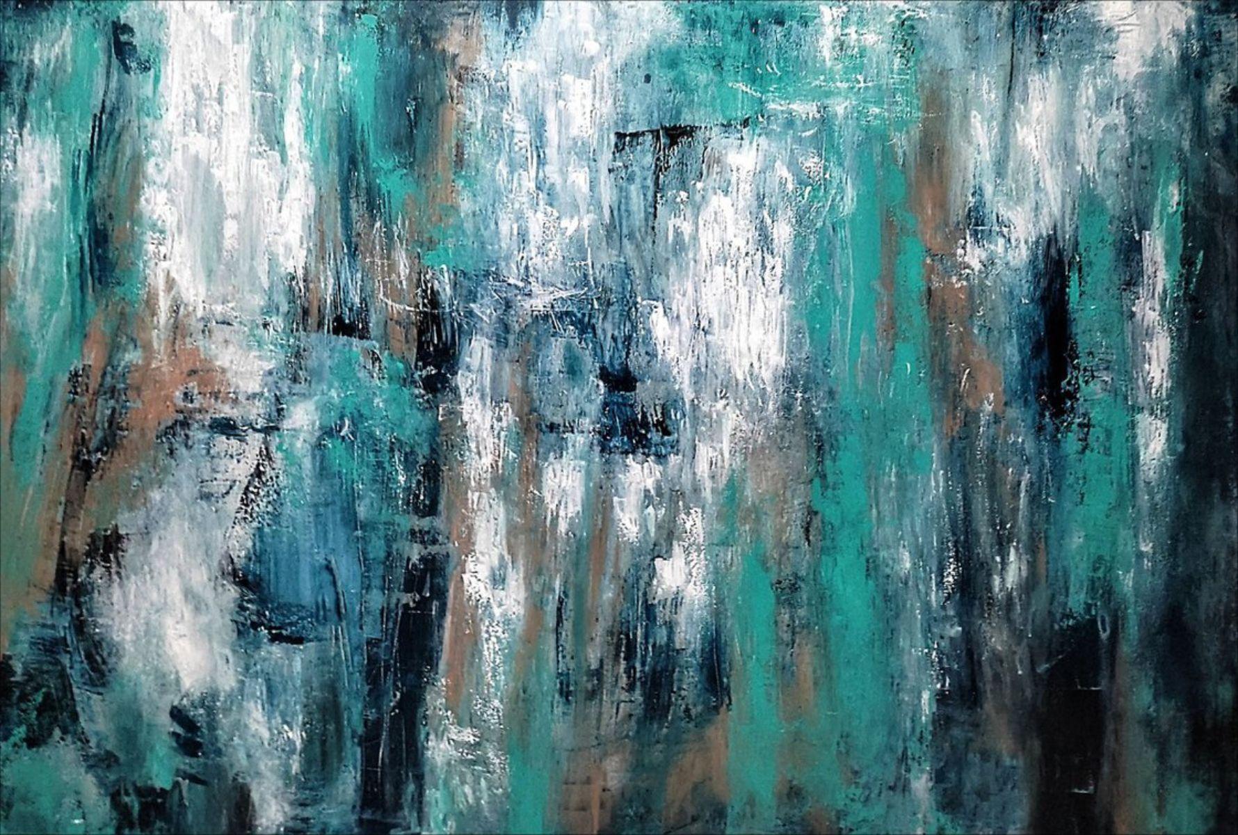 Alexandra Petropoulou Abstract Painting - Take me to the ocean, Painting, Acrylic on Canvas
