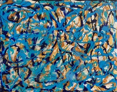 Caos azul, Técnica mixta sobre lienzo