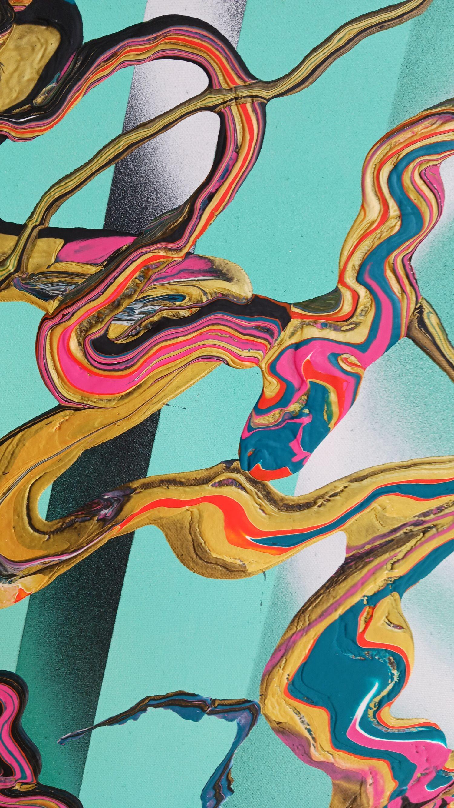 Rainbow Envy, Mixed Media on Canvas - Abstract Expressionist Mixed Media Art by Alexandra Romano