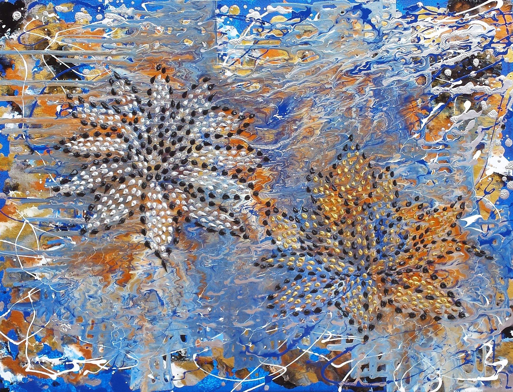 Water Lilies, Mixed Media on Canvas - Mixed Media Art by Alexandra Romano
