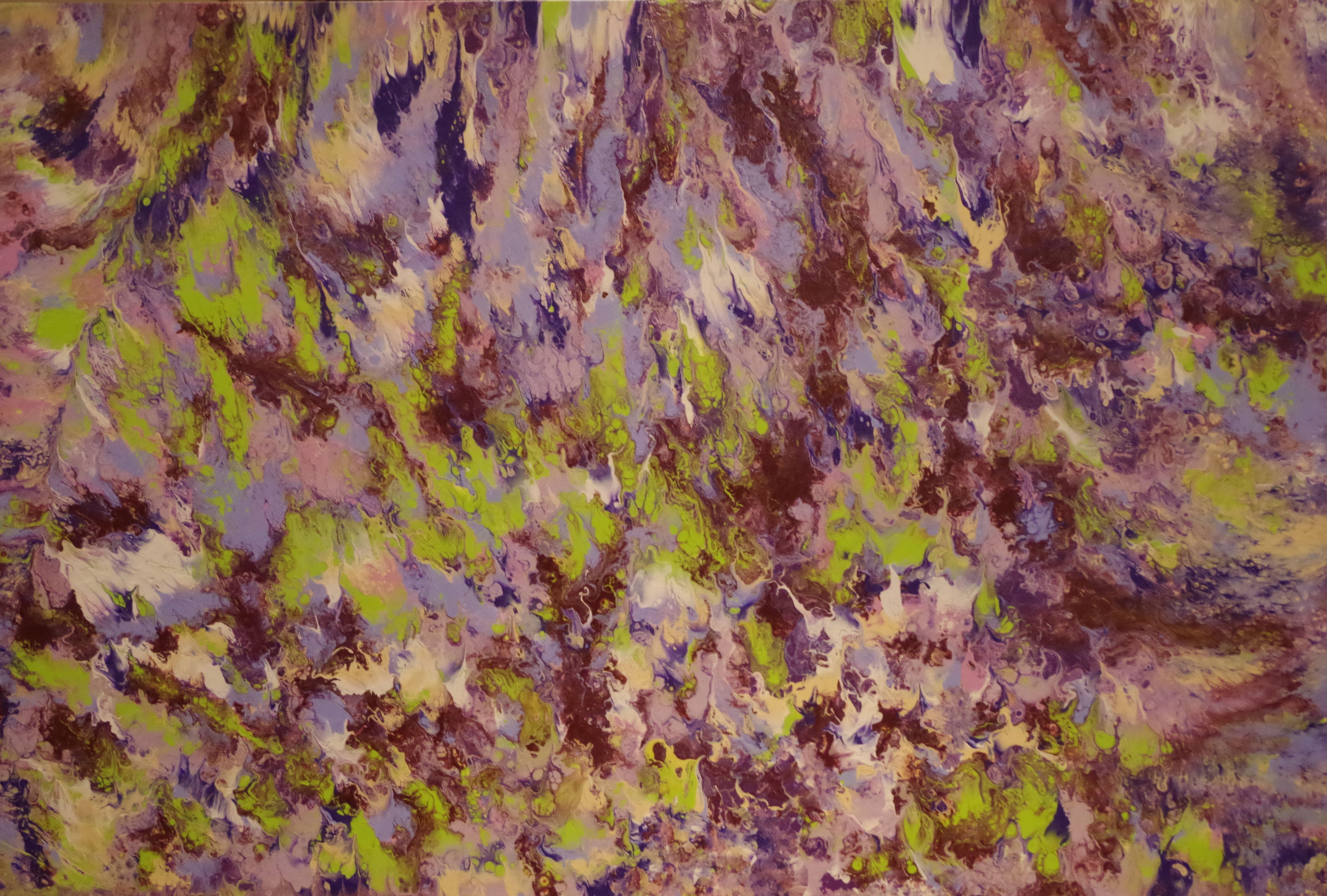 Alexandra Romano Abstract Painting - Acid Reign  45" x 30", Painting, Acrylic on Canvas
