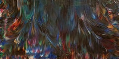 Aurora Australis: The Southern Lights  30 x 15 IN, Painting, Acrylic on Canvas