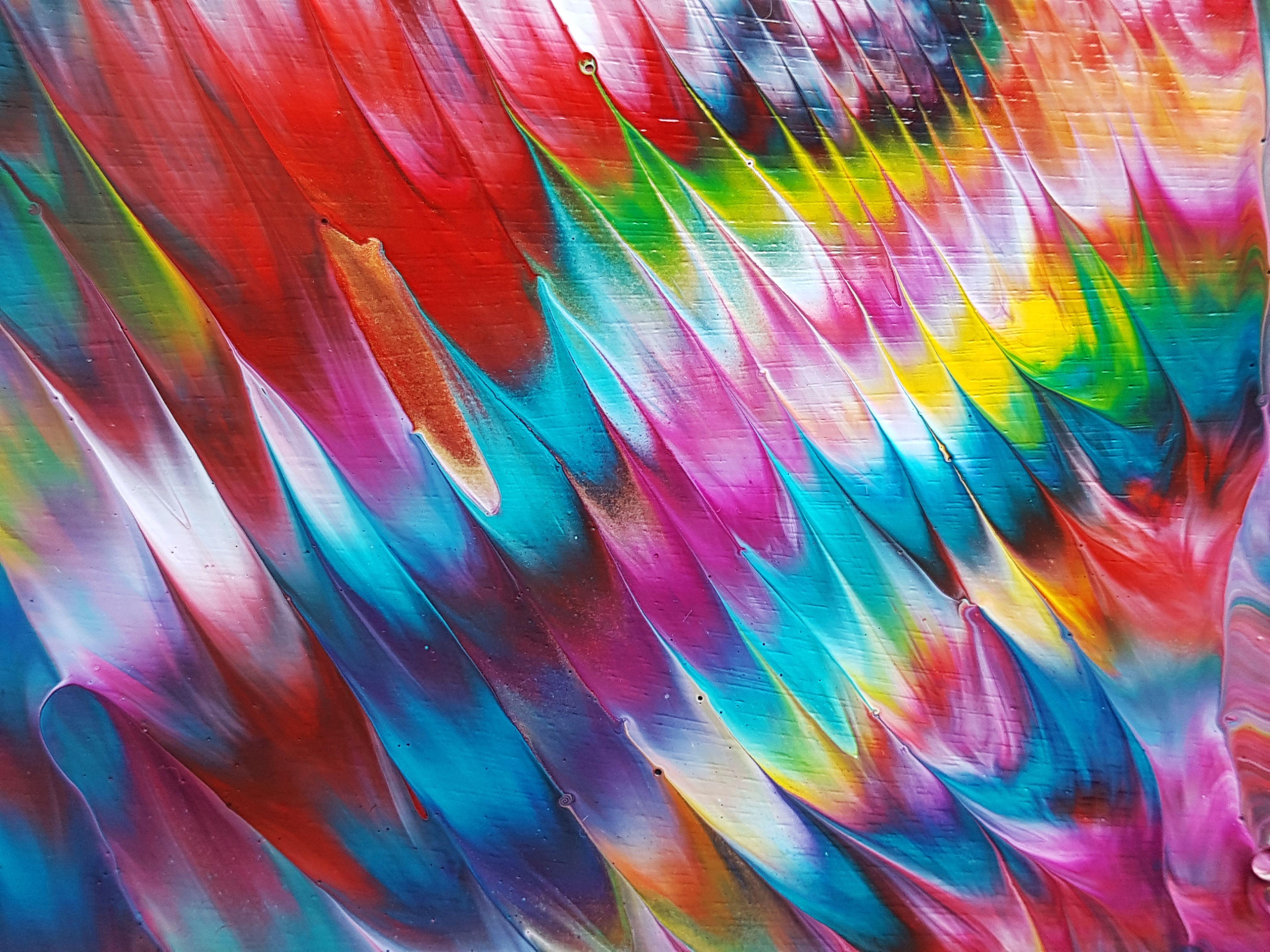 acrylic feather painting