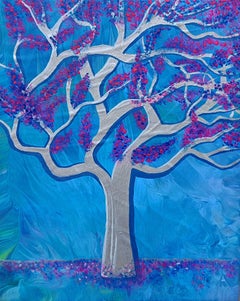 Blue Dawn, Painting, Acrylic on Wood Panel