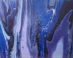 Blauer blauer Granit  20 x 16 Zoll, Gemälde, Acryl auf Leinwand