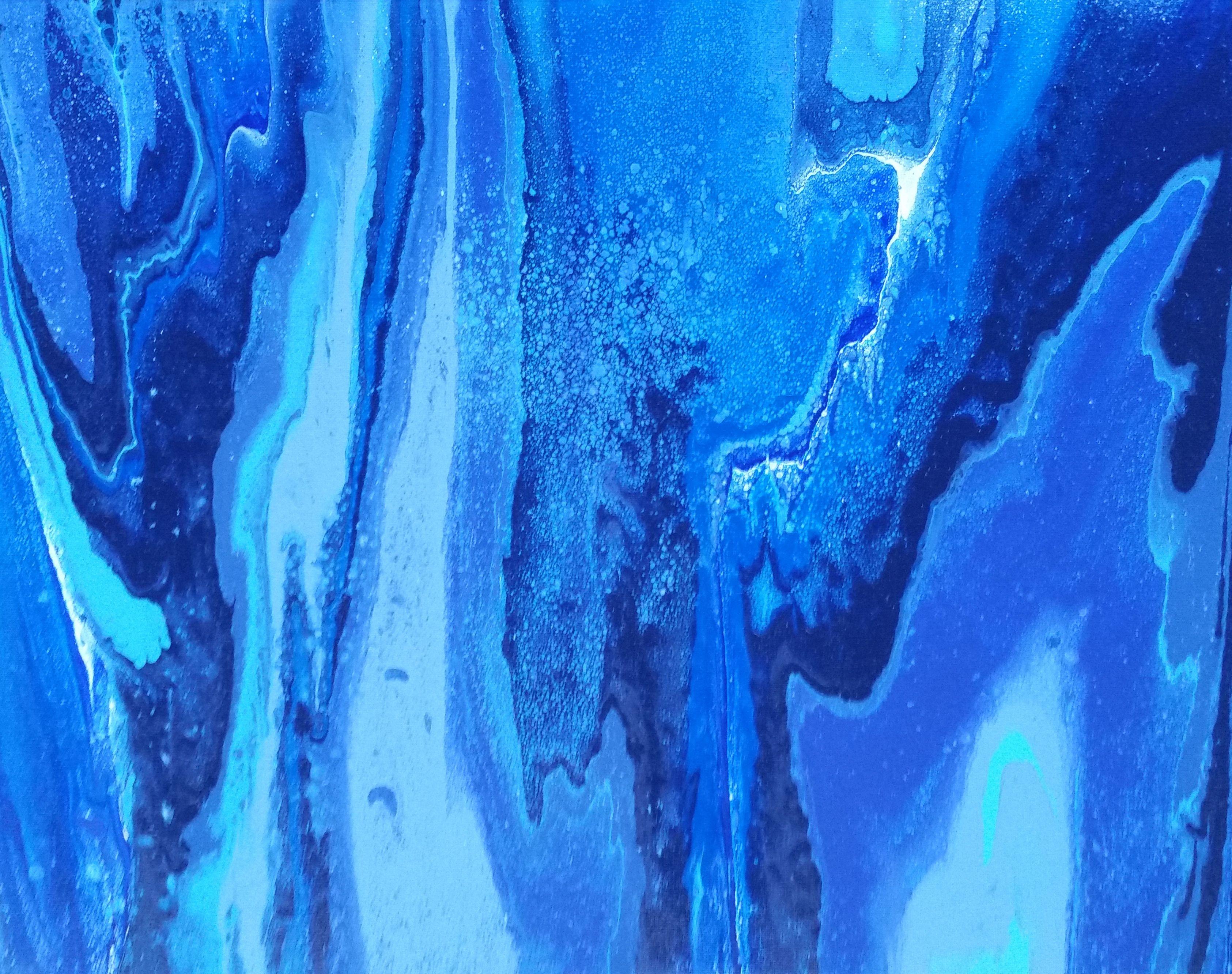 Alexandra Romano Abstract Painting - Blue Granite, Painting, Acrylic on Canvas