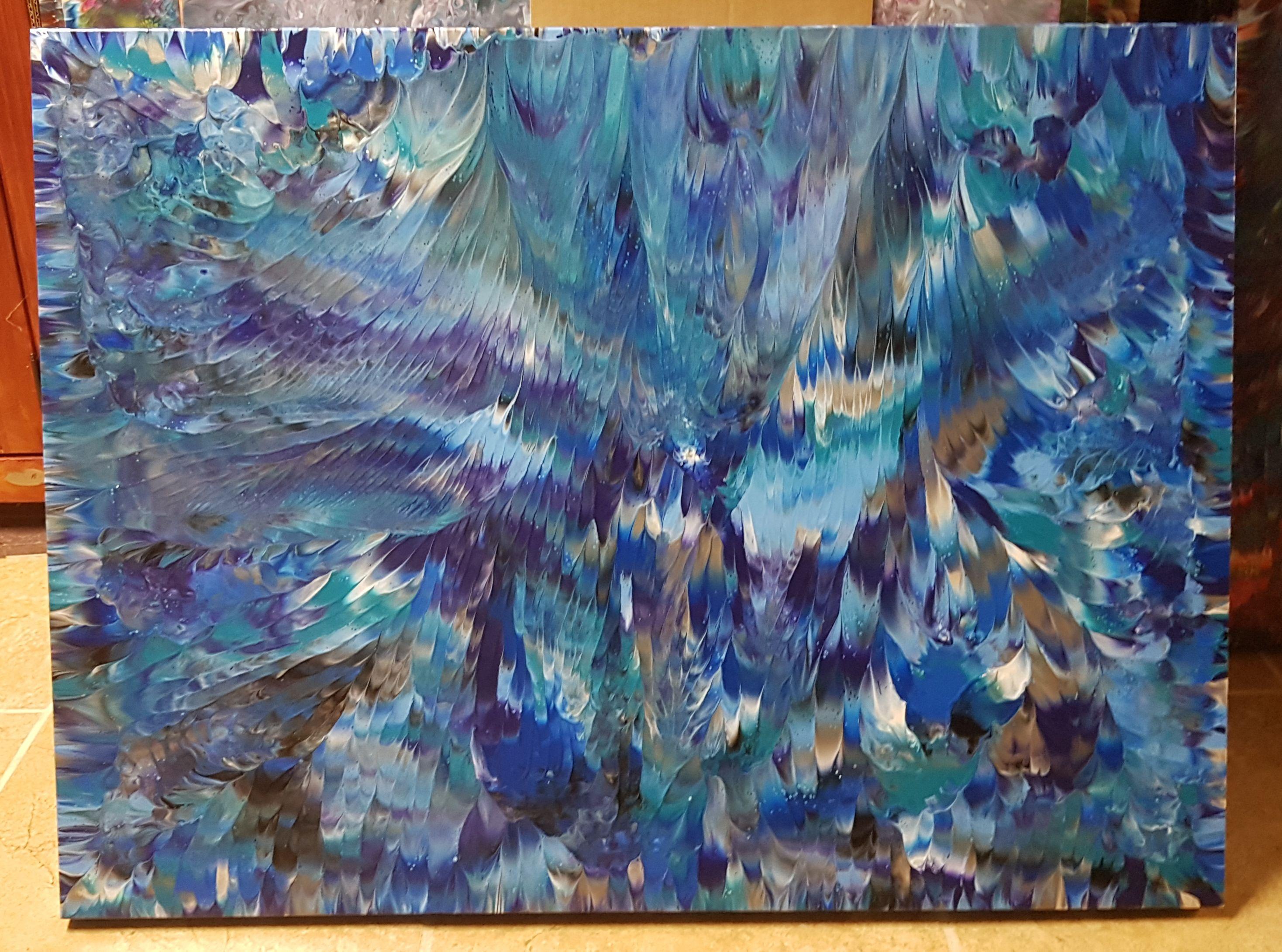 Blauer Tundra, Gemälde, Acryl auf Leinwand – Painting von Alexandra Romano